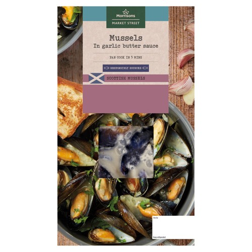 Morrisons Scottish Cooked Mussels In Garlic Butter 500g