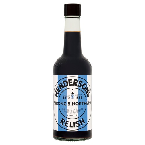 Henderson's Relish Blue And White 284ml