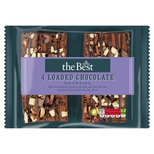 Morrisons The Best 4 Loaded Chocolate Brownies