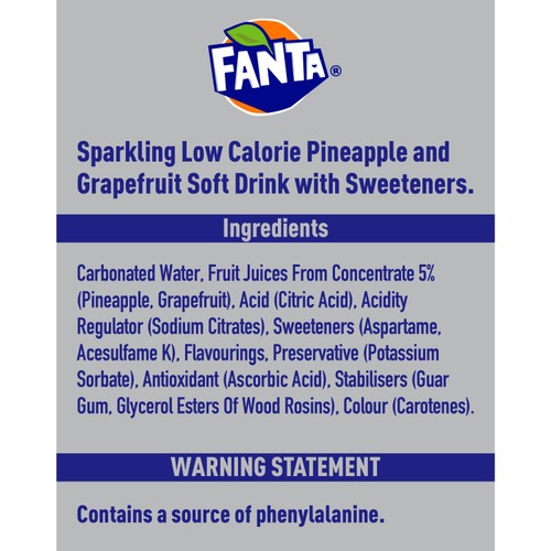 Fanta Pineapple & Grapefruit Zero Sugar thumbnail 2