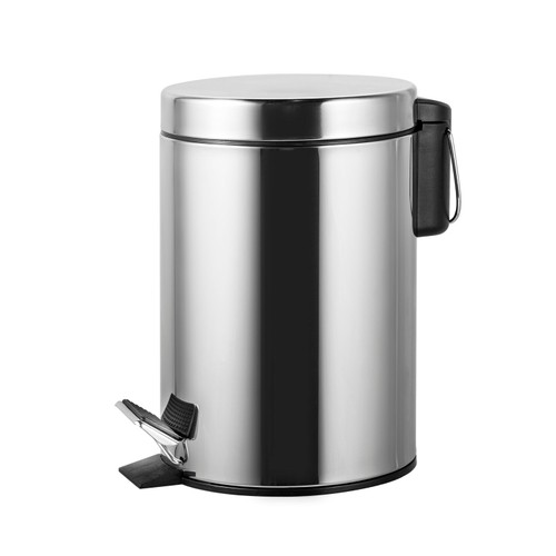Nutmeg Home Silver Pedal Bin 3l