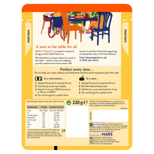 Bens Original Wholegrain Golden Vegetable Microwave Rice thumbnail 2