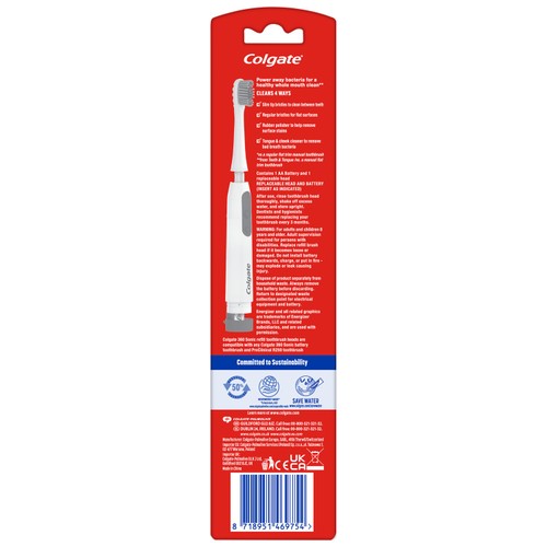 Colgate Battery 360 Sonic Floss Tip Soft Toothbrush thumbnail 7