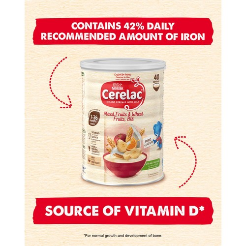 Cerelac Infant Cereals With Milk Mixed Fruits & Wheat 7+ Months 1kg thumbnail 2