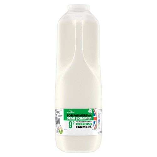 Morrisons For Farmers British Semi Skimmed Milk 2 Pint thumbnail 2