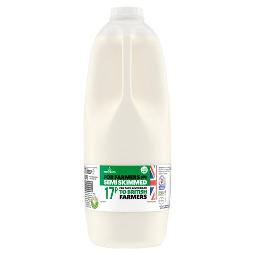 Morrisons For Farmers British Semi Skimmed Milk 4 Pint thumbnail 2