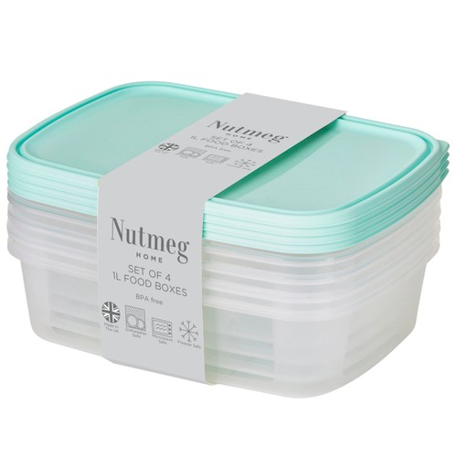Nutmeg Home Set of 4 1l Food Boxes