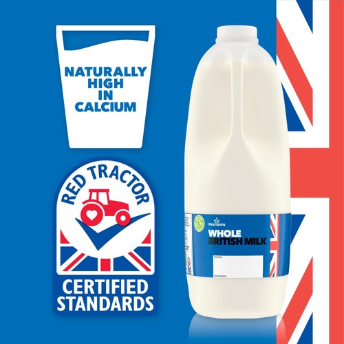 Morrisons British Whole Milk 4 Pint thumbnail 4