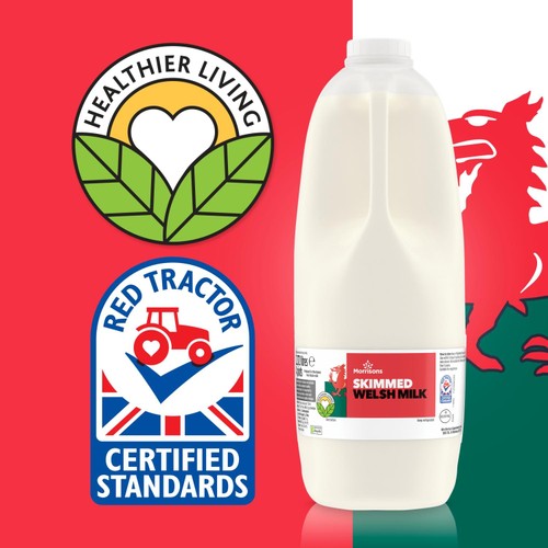 Morrisons Welsh Skimmed Milk 4 Pint thumbnail 3