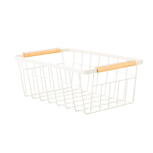 Morrisons Cream And Bamboo Wire Storage Basket