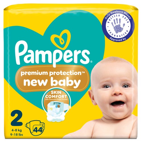 Pampers Premium Protection New Baby Size 2, 44 Nappies Essential Pack