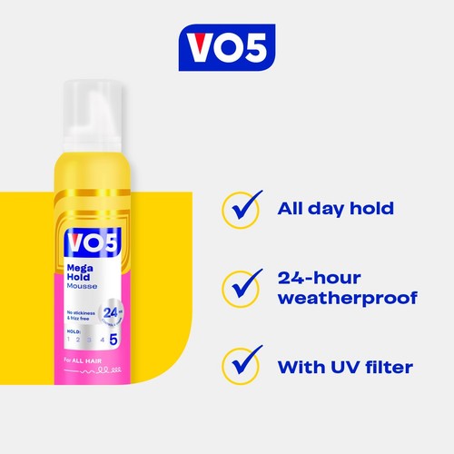 VO5 Mega Hold Mousse 200ml thumbnail 5