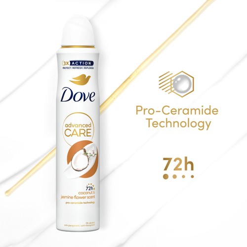 Dove Women Antiperspirant Deodorant Coconut & Jasmin 200ml thumbnail 4