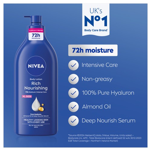 NIVEA Rich Nourishing Body Lotion For Dry Skin thumbnail 4