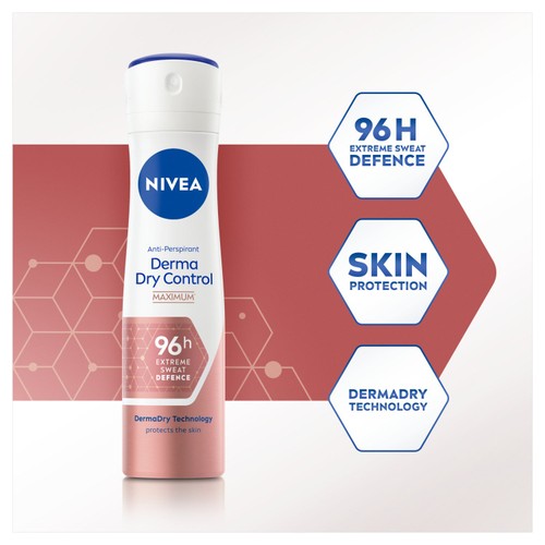 NIVEA Derma Dry Control Max 96h Anti-Perspirant Deodorant Spray thumbnail 2