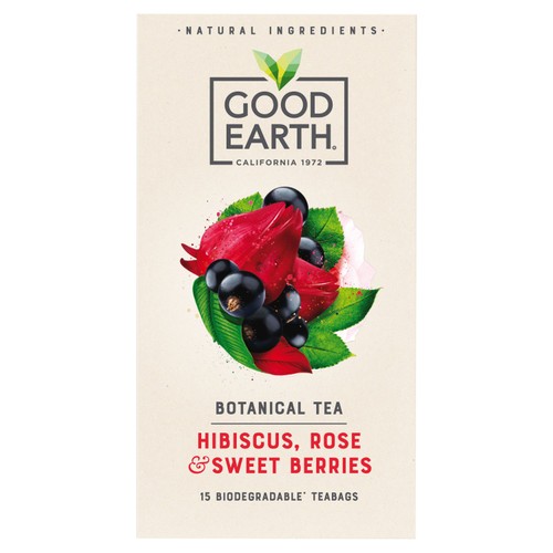 Good Earth Herbal Tea Hibiscus, Rose & Sweet Berries 15 TeaBags thumbnail 2