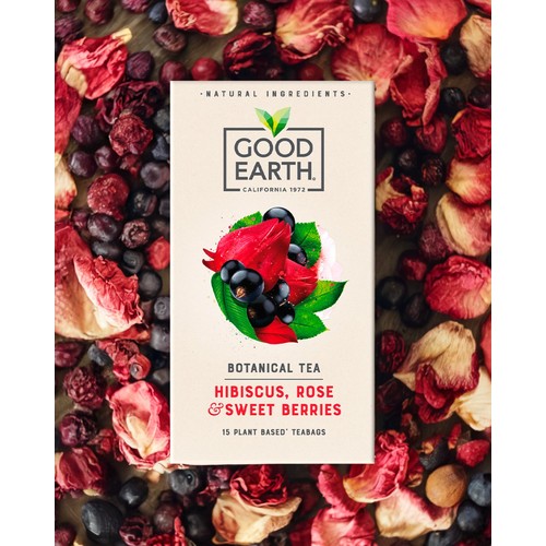 Good Earth Herbal Tea Hibiscus, Rose & Sweet Berries 15 TeaBags thumbnail 3