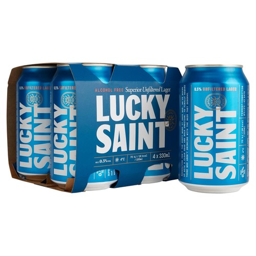 Lucky Saint Unfiltered Alcohol Free Lager Can thumbnail 2