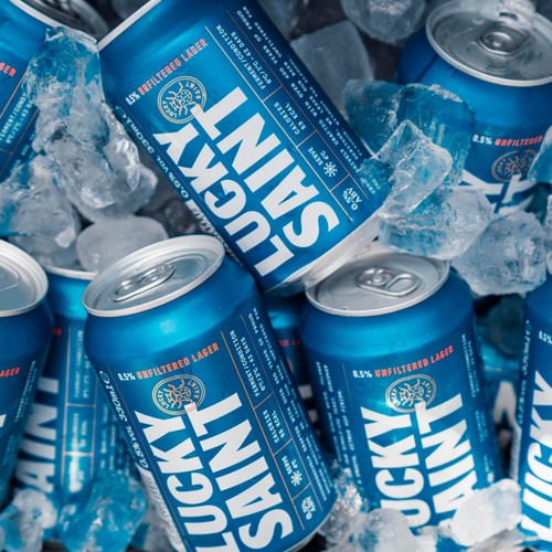 Lucky Saint Unfiltered Alcohol Free Lager Can thumbnail 4