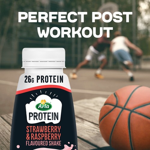 Arla Protein Strawberry and Raspberry Flavoured Milk Shake 482ml thumbnail 2