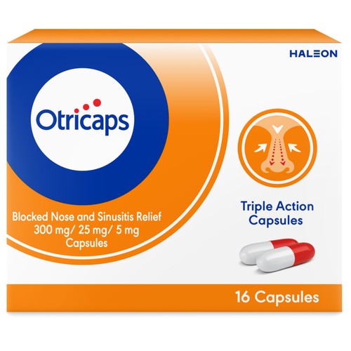 Otricaps Blocked Nose and Sinusitis Relief Capsules, 16s