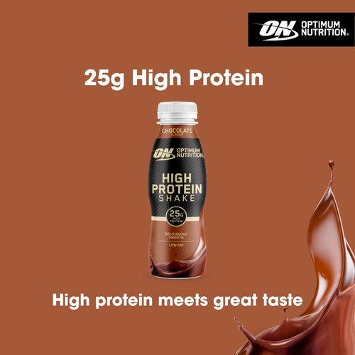 Optimum Nutrition High Protein Shake Chocolate Flavour 330ml thumbnail 2