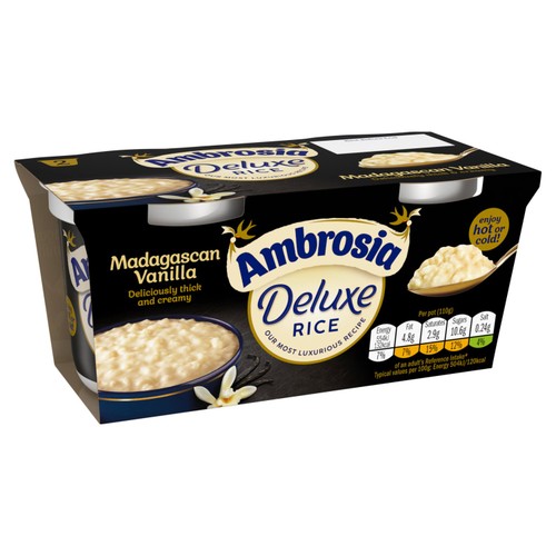 Ambrosia Deluxe Madagascan Vanilla Rice Pudding Dessert Snack Pots 2 x 110g thumbnail 2