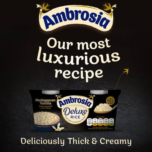 Ambrosia Deluxe Madagascan Vanilla Rice Pudding Dessert Snack Pots 2 x 110g thumbnail 3