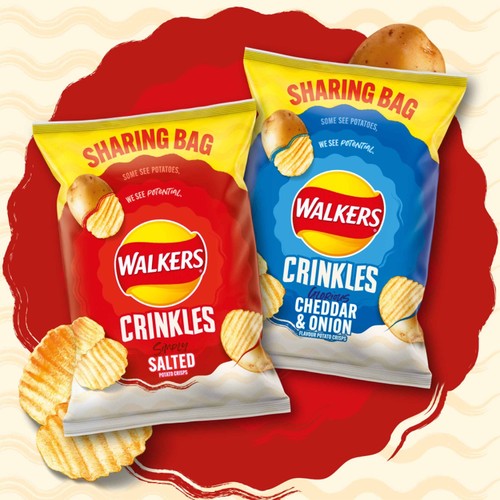 Walkers Crinkles Cheddar Cheese & Onion Sharing Bag Crisps thumbnail 3