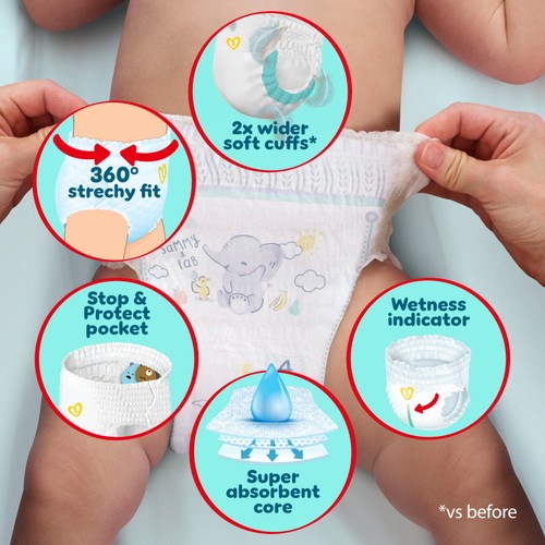 Pampers Premium Protection Nappy Pants Size 7, 40 Nappies Jumbo+ Pack thumbnail 5