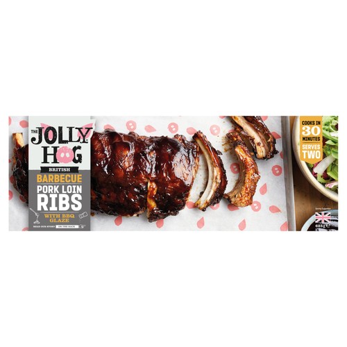 The Jolly Hog British Barbecue Pork Loin Ribs with BBQ Glaze 625g