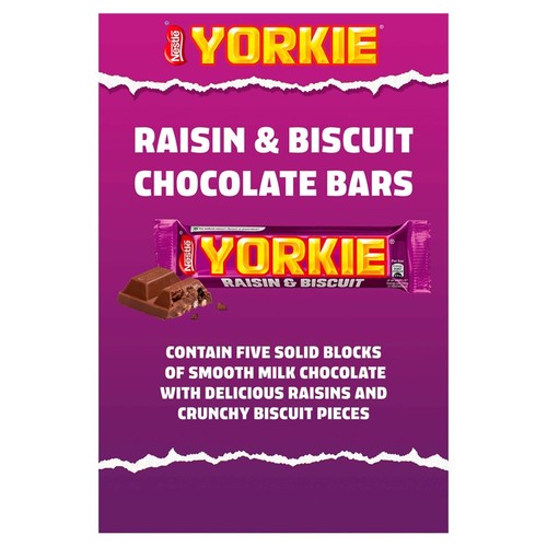 Yorkie Raisin & Biscuit Chocolate Bar Multipack 3 Pack thumbnail 3