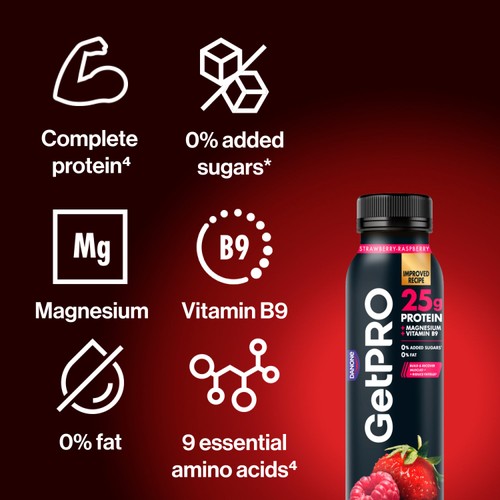 GetPro Strawberry & Raspberry High Protein Yoghurt Drink  thumbnail 2