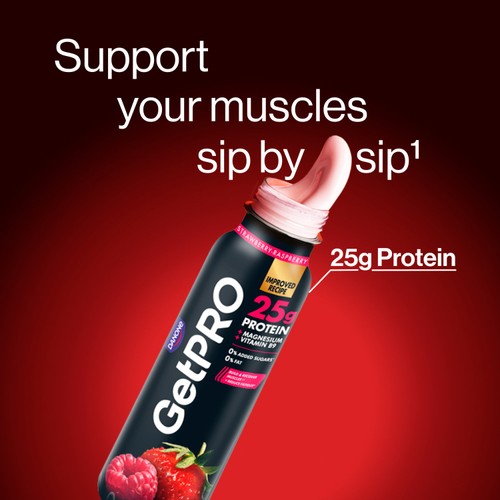 GetPro Strawberry & Raspberry High Protein Yoghurt Drink  thumbnail 4