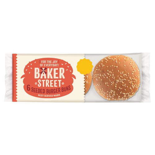 Baker Street Seeded Burger Buns 6 Pack