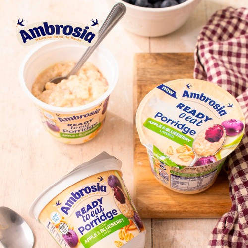 Ambrosia Ready to Eat Porridge Oat Cereal Pot Apple & Blueberry Layer  210g thumbnail 8