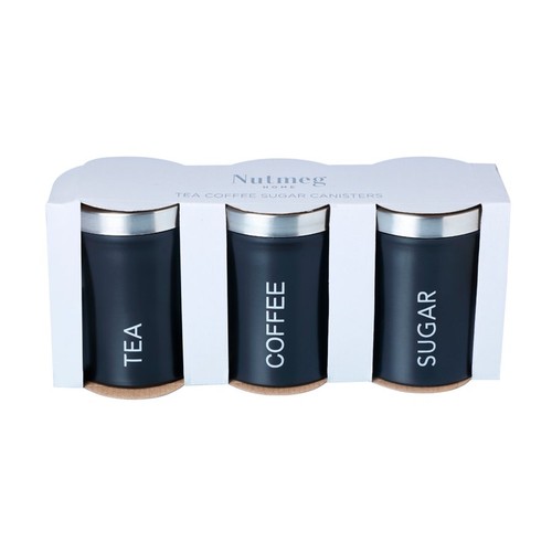 Nutmeg Home Tea Coffee Sugar Plastic Cannisters