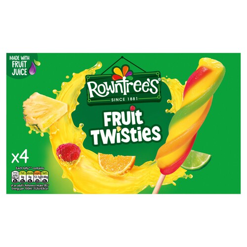 Rowntrees Fruit Twisties Ice Lollies 4 x 70ml