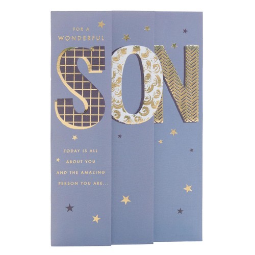 Contemporary Son Birthday Card
