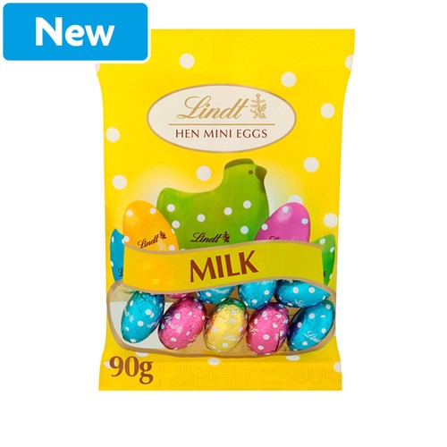 Lindt Hen Easter Milk Chocolate Mini Eggs Bag 90g