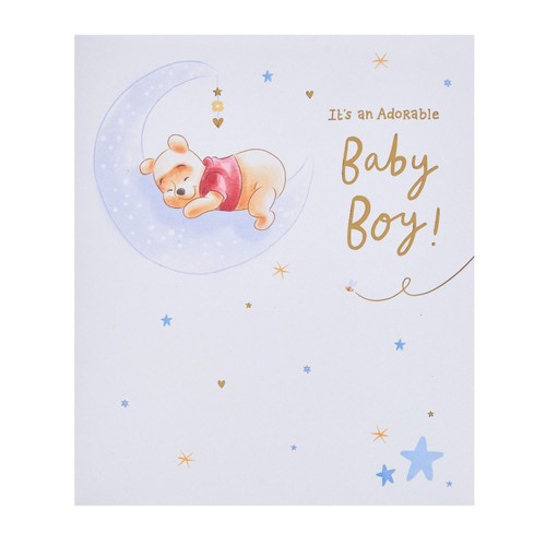 Winnie The Pooh Boy Birth Congratulations Card