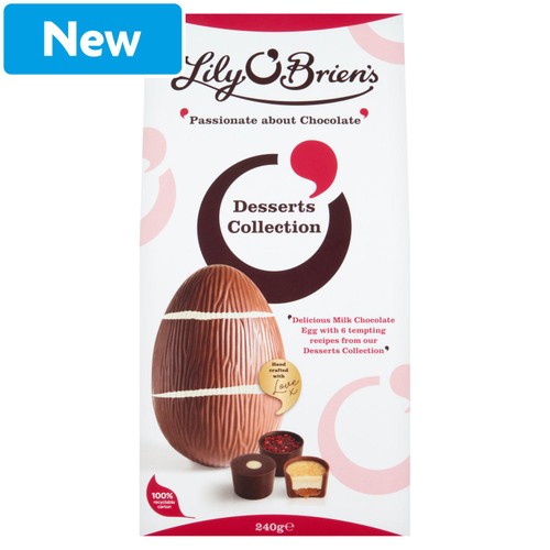Lily O'Briens Milk Chocolate Easter Egg With Desserts Chocolates 240g