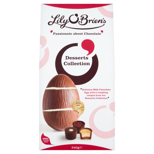 Lily O'Briens Milk Chocolate Easter Egg With Desserts Chocolates 240g thumbnail 2
