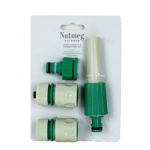 Nutmeg Twist Nozzle & Connector Set 4 Pieces