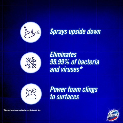Domestos Power Foam Toilet & Bathroom Cleaner Spray Floral Burst 450ml thumbnail 6