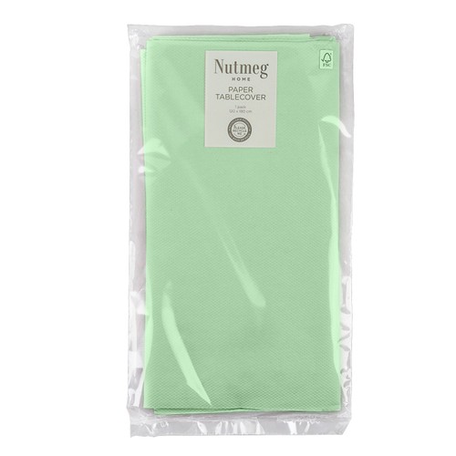 Nutmeg Home Green Table Cover   120 x 180cm