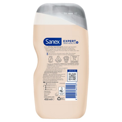 Sanex Expert Skin Health+ Micellar Hypoallergenic Shower Gel Body Wash thumbnail 2