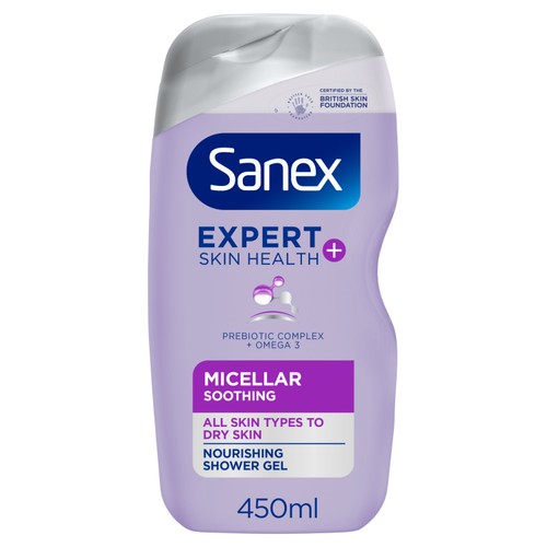 Sanex Expert Skin Health+ Micellar Soothing Shower Gel Body Wash thumbnail 2