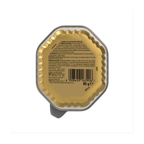 Sheba Classics Wet Cat Food Tray With Chicken In Terrine 85g thumbnail 2