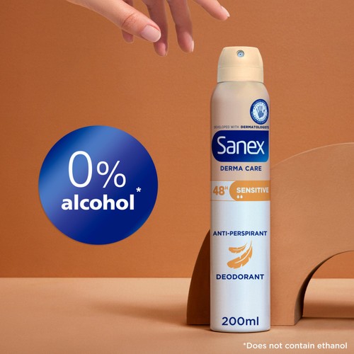 Sanex Derma Care Sensitive 48-Hour Antiperspirant Spray Deodorant 200ml thumbnail 4